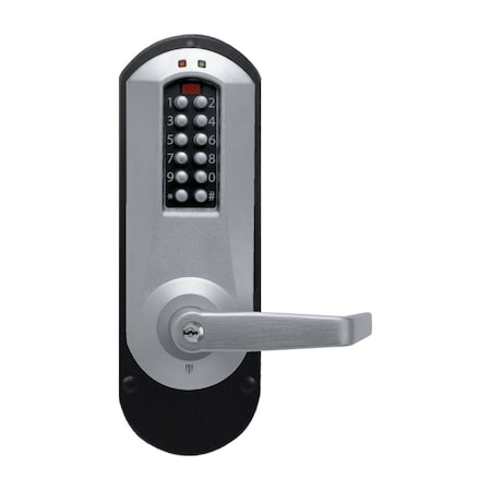 Dormakaba E-Plex 5200 Exit Trim, 3,000 Access Codes, 30,000 Audit Events, KIL, Kaba 90 Keyway, Satin Chrome E5210XKWL-626-41